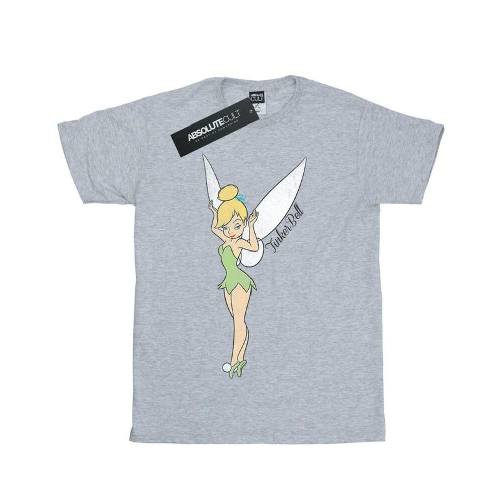Tinkerbell Girls Classic Cotton T-Shirt / Sports Grey